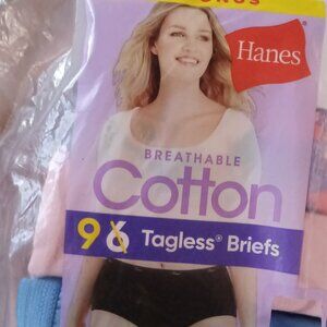 NEW Women's HANES Cotton 6 Tagless Briefs Size 9 / 2X